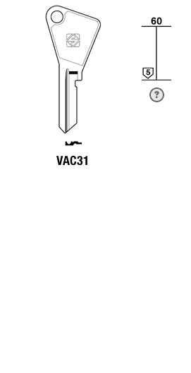 Afbeelding van Silca Cilindersleutel staal VAC31