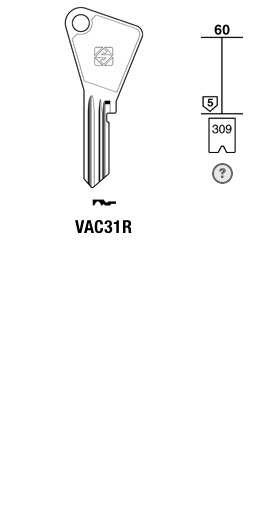 Afbeelding van Silca Cilindersleutel staal VAC31R