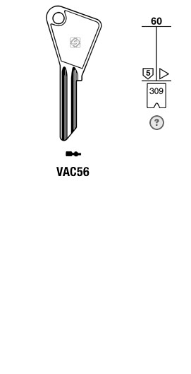 Afbeelding van Silca Cilindersleutel staal VAC56
