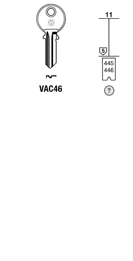 Afbeelding van Silca Cilindersleutel staal VAC46