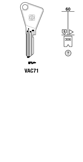 Afbeelding van Silca Cilindersleutel staal VAC71