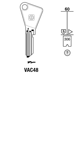 Afbeelding van Silca Cilindersleutel staal VAC48