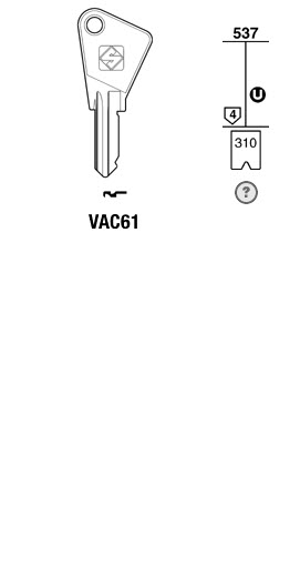 Afbeelding van Silca Cilindersleutel staal VAC61