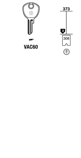 Afbeelding van Silca Cilindersleutel staal VAC60