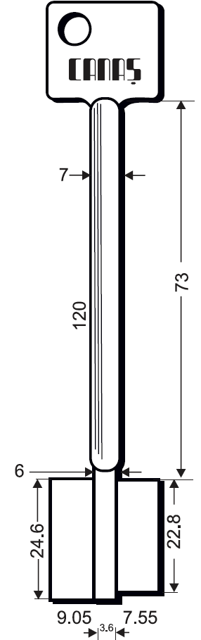 Afbeelding van Dubbelbaardsleutel voor MAUER SMRK2D 120mm