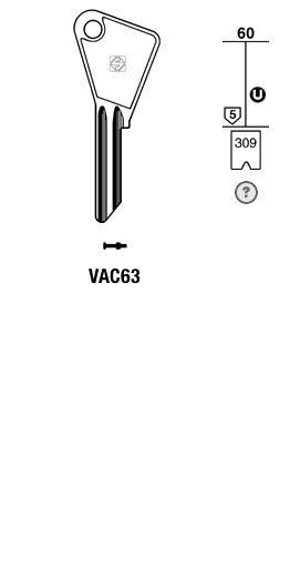 Afbeelding van Silca Cilindersleutel staal VAC63