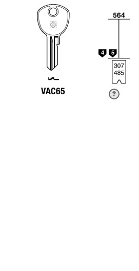 Afbeelding van Silca Cilindersleutel staal VAC65