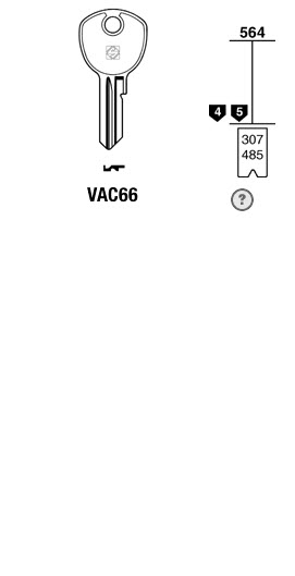 Afbeelding van Silca Cilindersleutel staal VAC66