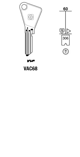 Afbeelding van Silca Cilindersleutel staal VAC68