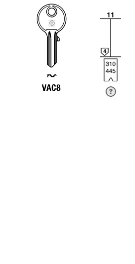 Afbeelding van Silca Cilindersleutel staal VAC8