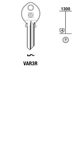 Afbeelding van Silca Cilindersleutel staal VAR3R