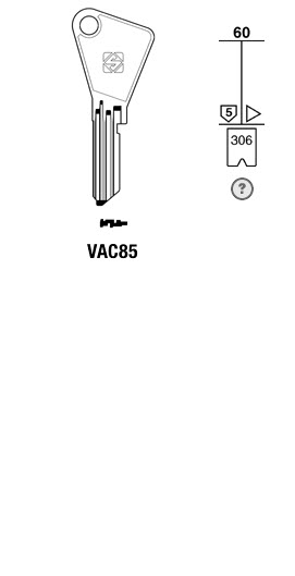 Afbeelding van Silca Cilindersleutel staal VAC85