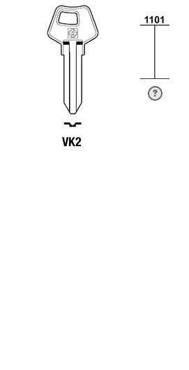 Afbeelding van Silca Cilindersleutel staal VK2