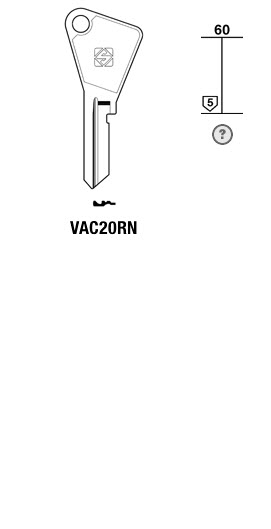 Afbeelding van Silca Cilindersleutel staal VAC20RN