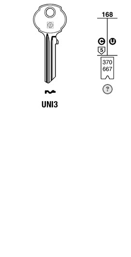 Afbeelding van Silca Cilindersleutel staal UNI3