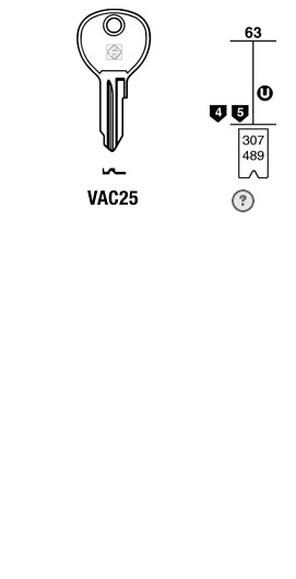 Afbeelding van Silca Cilindersleutel staal VAC25