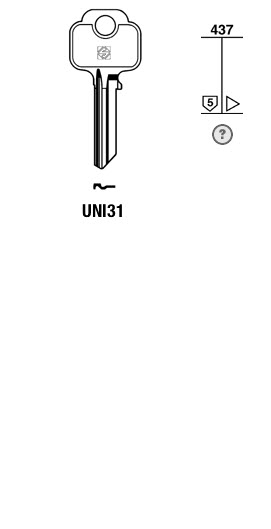 Afbeelding van Silca Cilindersleutel staal UNI31