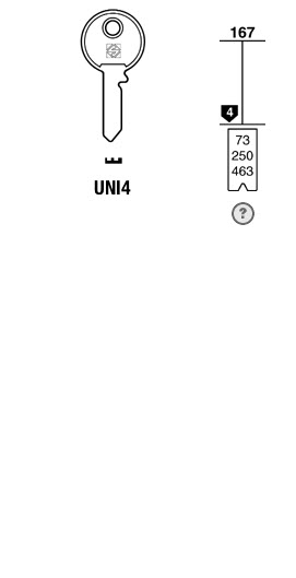 Afbeelding van Silca Cilindersleutel staal UNI4