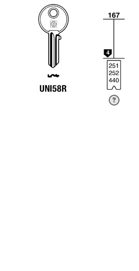 Afbeelding van Silca Cilindersleutel staal UNI58R