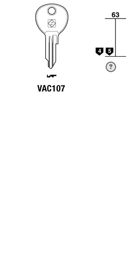 Afbeelding van Silca Cilindersleutel staal VAC107