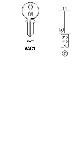 Afbeelding van Silca Cilindersleutel staal VAC1