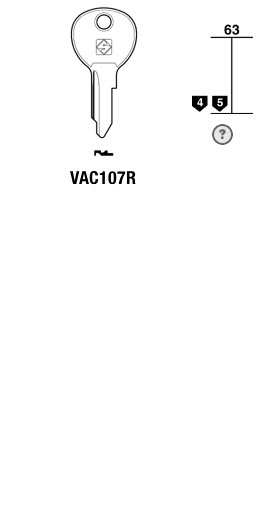 Afbeelding van Silca Cilindersleutel staal VAC107R