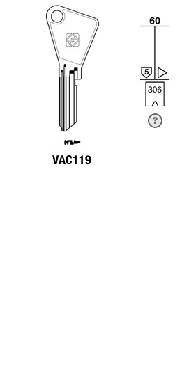 Afbeelding van Silca Cilindersleutel staal VAC119