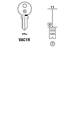 Afbeelding van Silca Cilindersleutel staal VAC1R