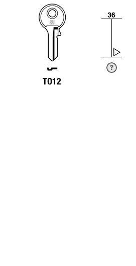Afbeelding van Silca Cilindersleutel staal TO12