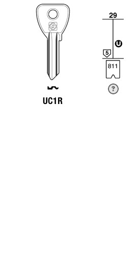 Afbeelding van Silca Cilindersleutel staal UC1R