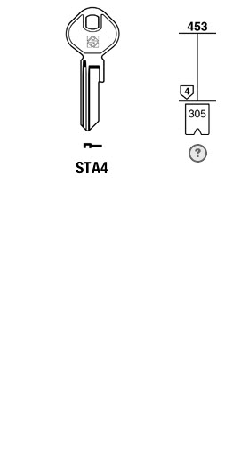 Afbeelding van Silca Cilindersleutel staal STA4