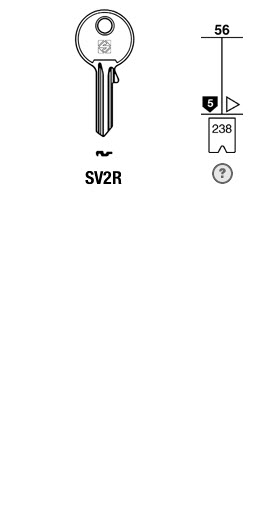 Afbeelding van Silca Cilindersleutel staal SV2R