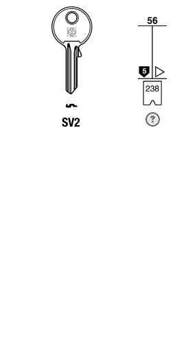 Afbeelding van Silca Cilindersleutel staal SV2