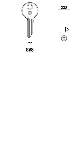 Afbeelding van Silca Cilindersleutel staal SV8