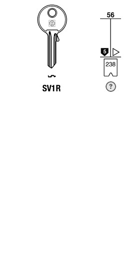 Afbeelding van Silca Cilindersleutel staal SV1R