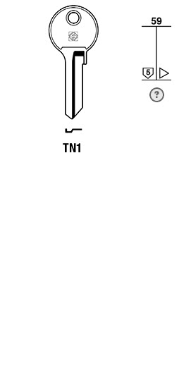 Afbeelding van Silca Cilindersleutel staal TN1