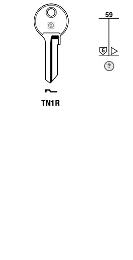 Afbeelding van Silca Cilindersleutel staal TN1R