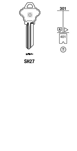 Afbeelding van Silca Cilindersleutel staal SH27