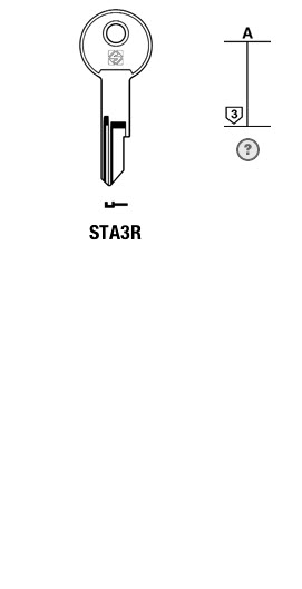 Afbeelding van Silca Cilindersleutel staal STA3R
