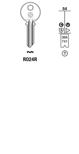 Afbeelding van Silca Cilindersleutel staal RO24R