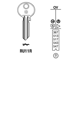 Afbeelding van Silca Cilindersleutel staal RU11R