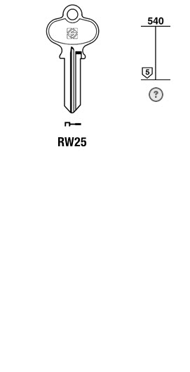 Afbeelding van Silca Cilindersleutel staal RW25