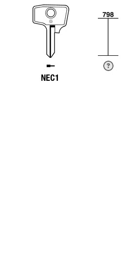 Afbeelding van Silca Cilindersleutel staal NEC1