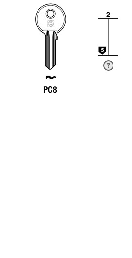 Afbeelding van Silca Cilindersleutel staal PC8