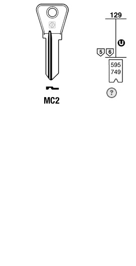 Afbeelding van Silca Cilindersleutel staal MC2