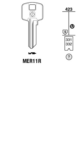 Afbeelding van Silca Cilindersleutel staal MER11R