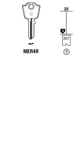 Afbeelding van Silca Cilindersleutel staal MER4R