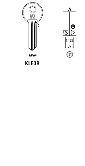 Afbeelding van Silca Cilindersleutel staal KLE3R