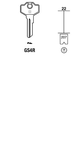 Afbeelding van Silca Cilindersleutel staal GS4R