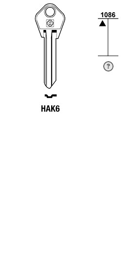 Afbeelding van Silca Cilindersleutel staal HAK6